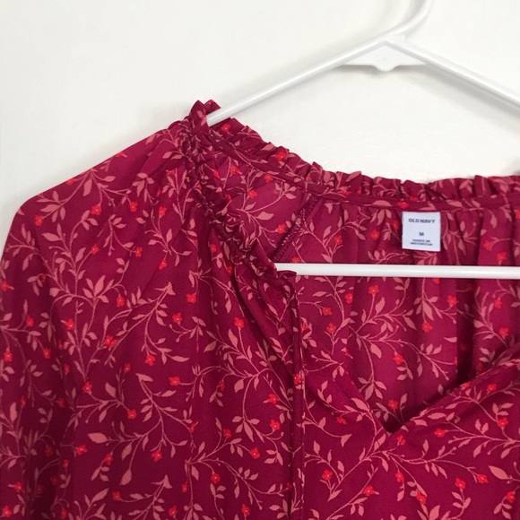 Old Navy Peplum Flower Print Blouse - Picture 1 of 7